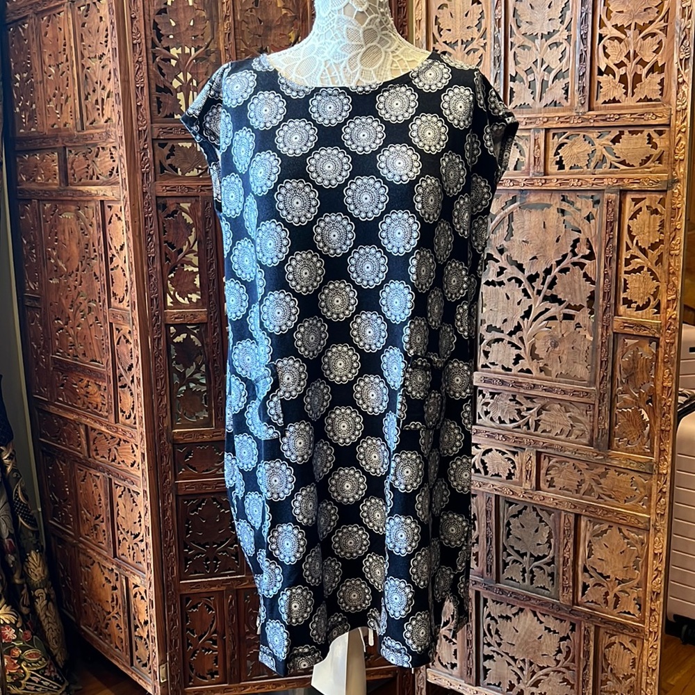 TALBOTS- Blue and White Patterned Dress 2XWP